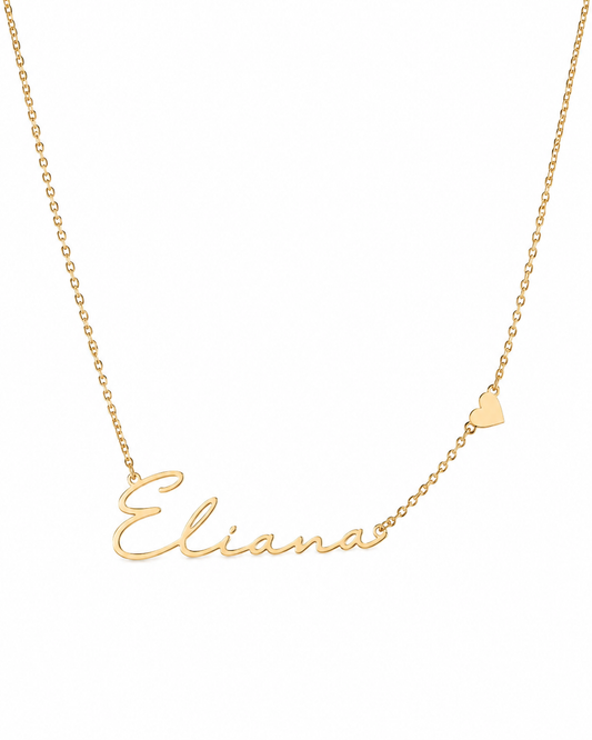 Personalised Heart – Custom 18K Gold Plated Name Necklace