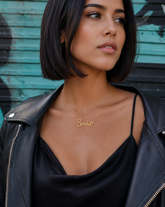 Hackland Script Custom Gold Name Necklace