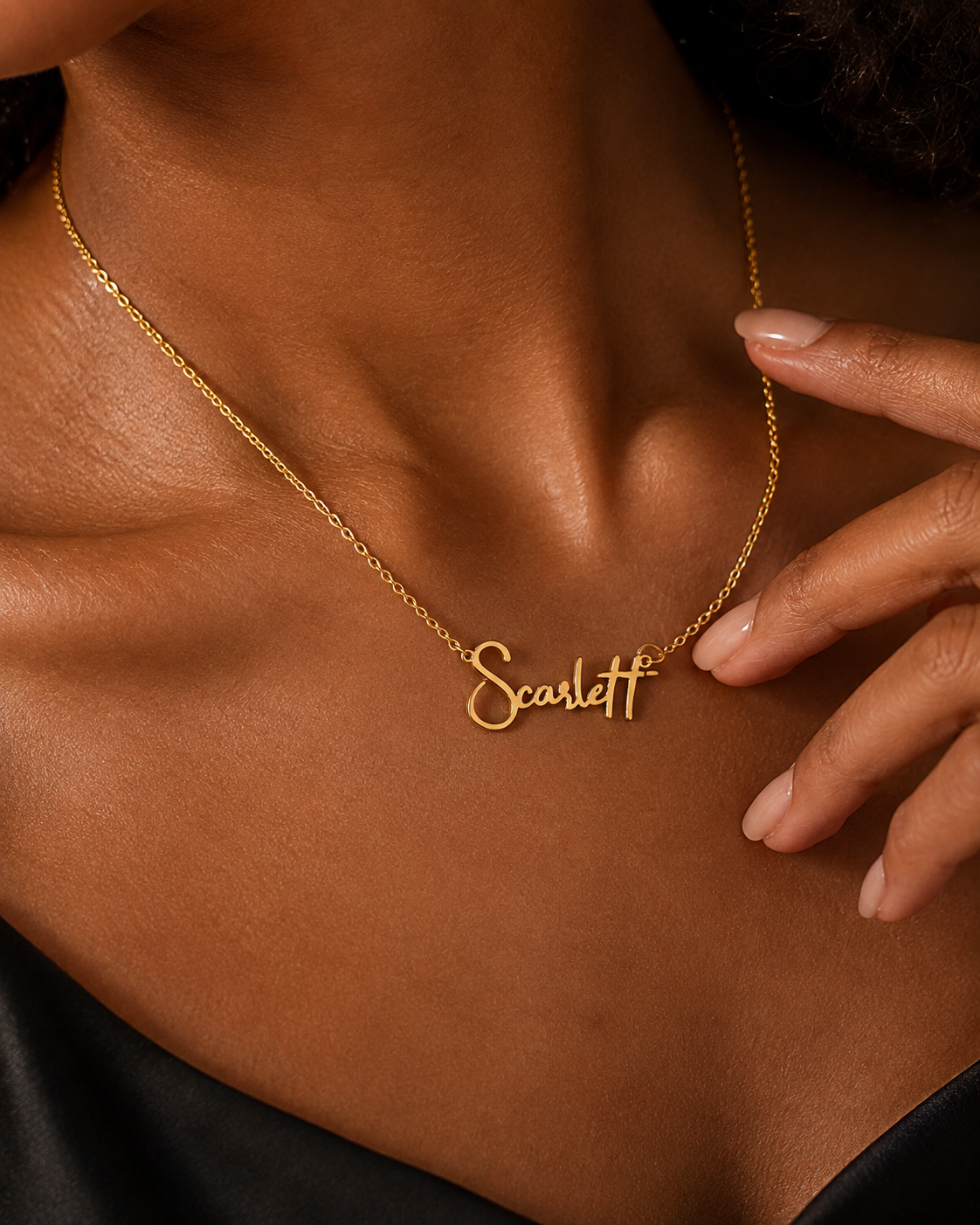 Hackland Script Custom Gold Name Necklace