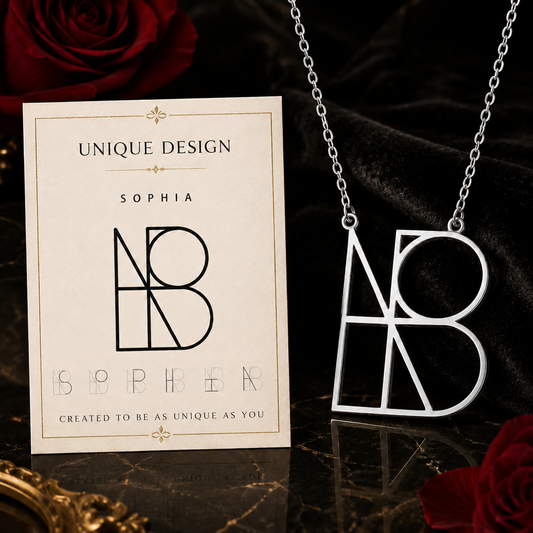 Geometric Unique Personalised Stainless Steel Name Necklace