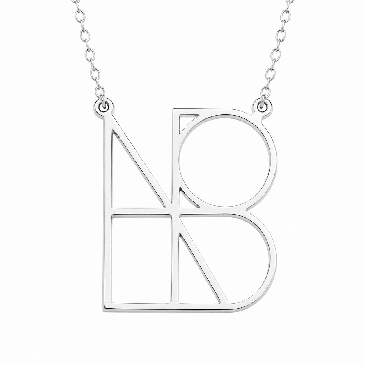Geometric Unique Personalised Stainless Steel Name Necklace
