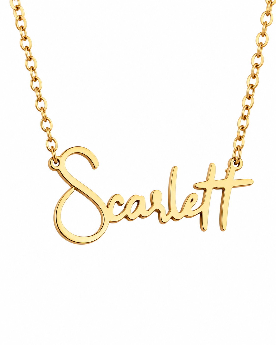Hackland Script Custom Gold Name Necklace