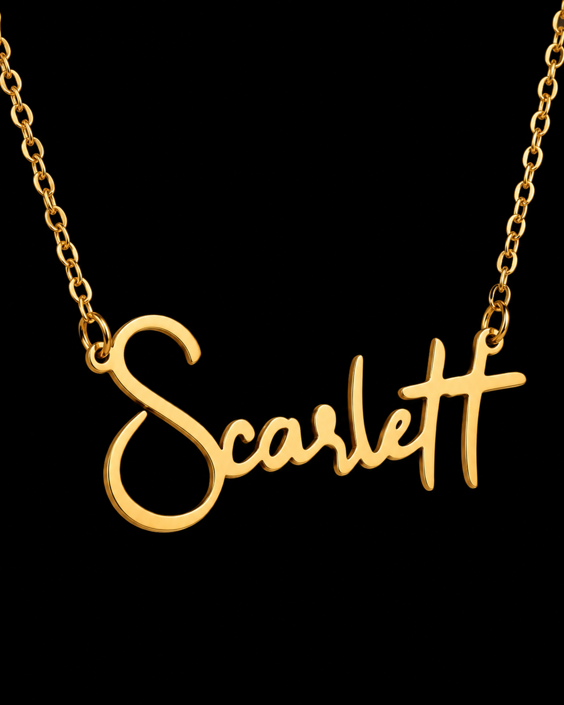 Hackland Script Custom Gold Name Necklace