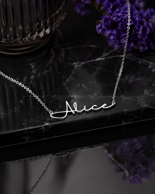 Halimun Script Custom Silver Name Necklace