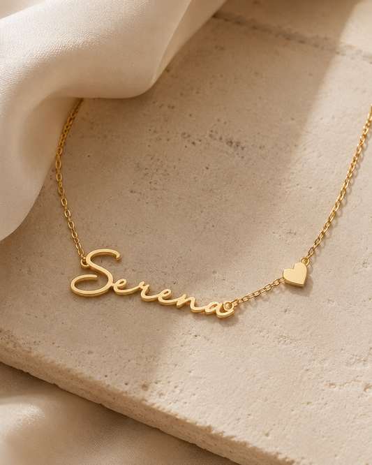 Personalised Heart – Custom 18K Gold Plated Name Necklace