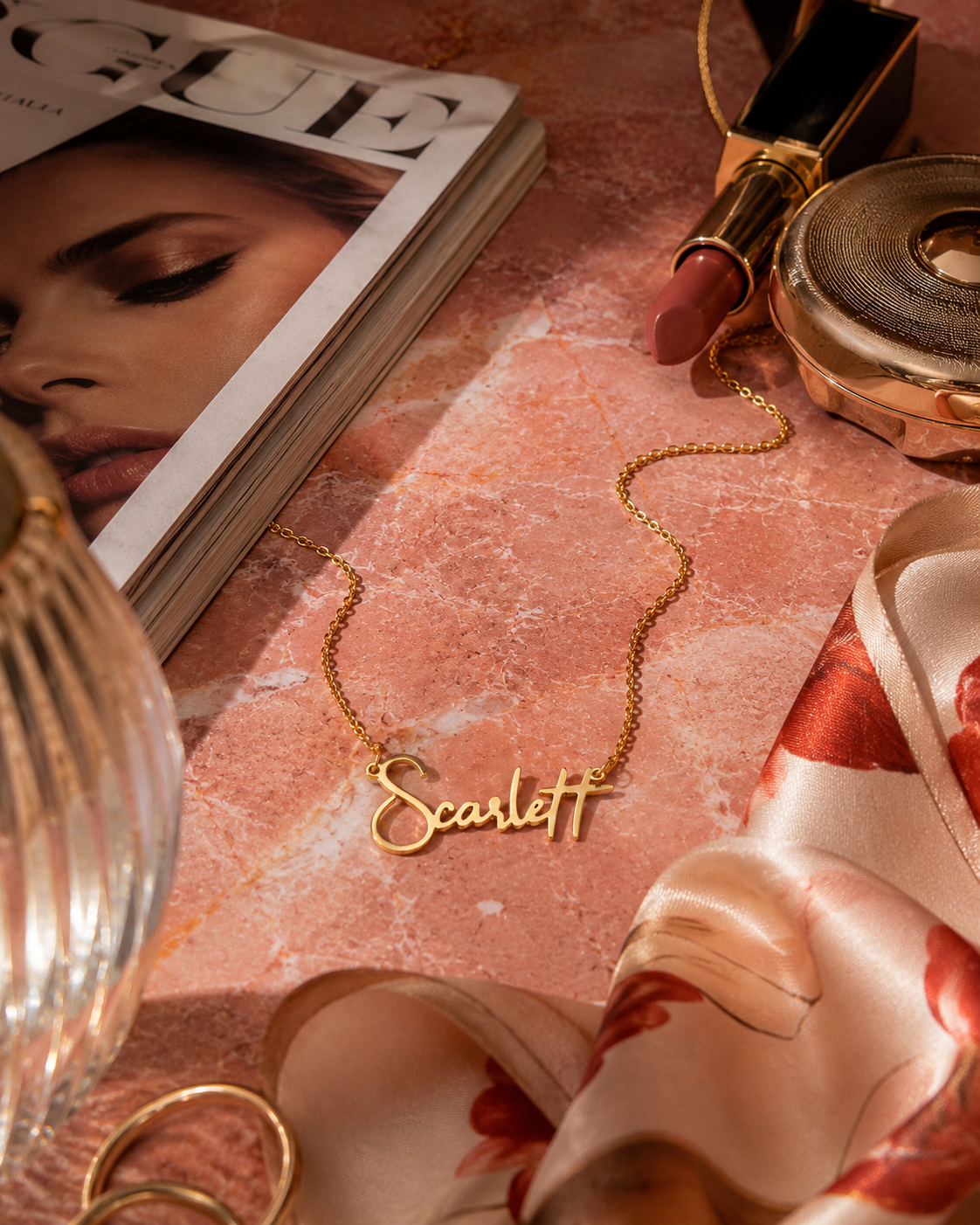 Hackland Script Custom Gold Name Necklace