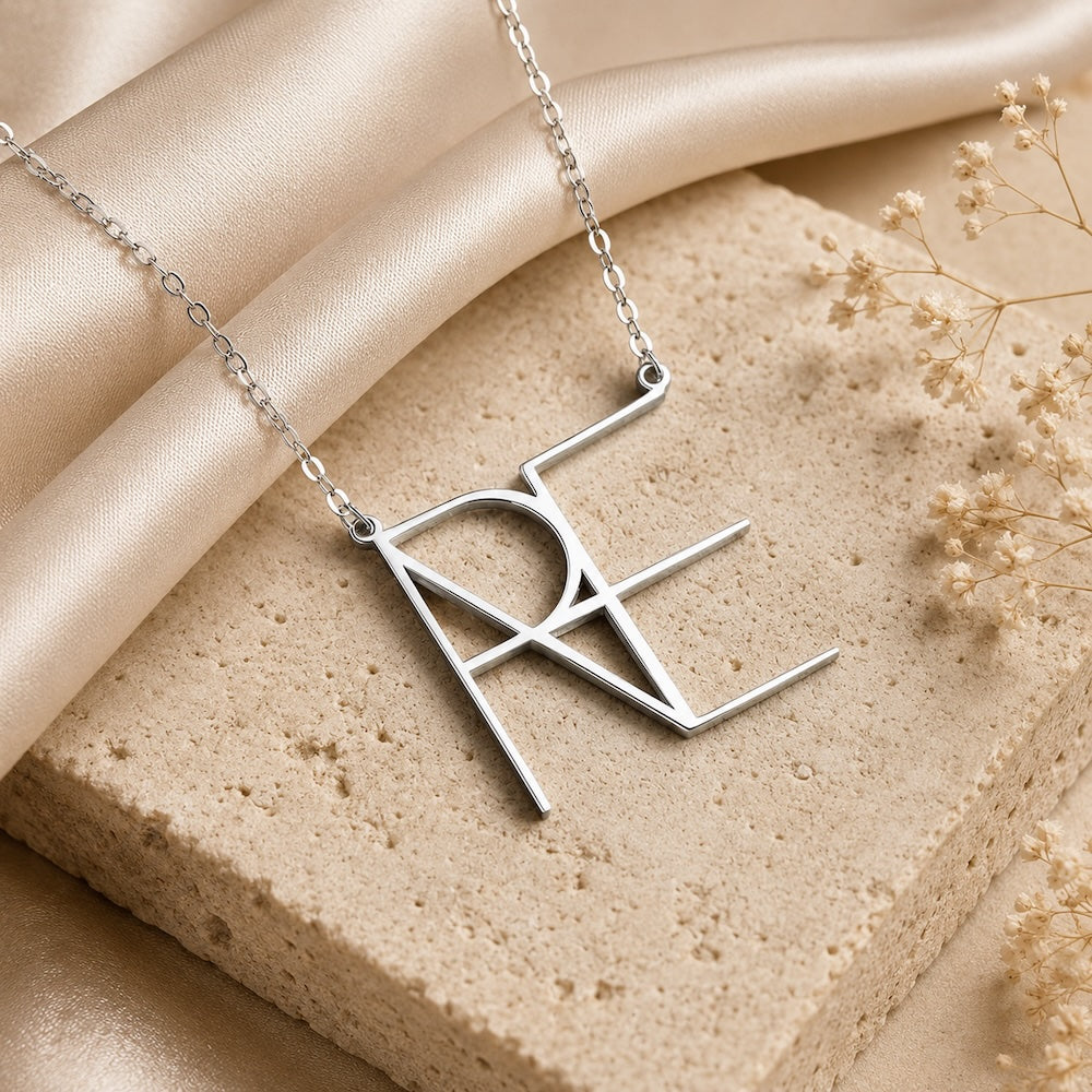 Geometric Unique Personalised Stainless Steel Name Necklace