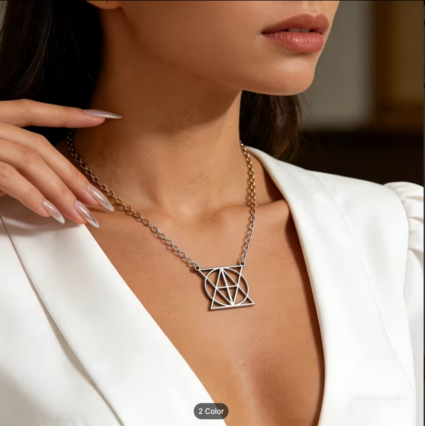 Geometric Unique Personalised Stainless Steel Name Necklace